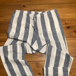 NWOT Organic linen blend striped pants